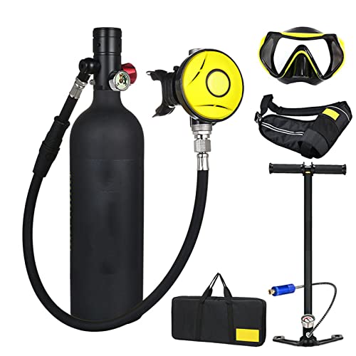 Sauerstoffflasche Tauchen Scuba Diving Tank Equipment, Mini Scuba Dive Cylinder with 12-20 Minutes Capability, Tragbare Tauchausrüstung Corrosion Resistant Material with Refillable Design,Schwarz von FGKING