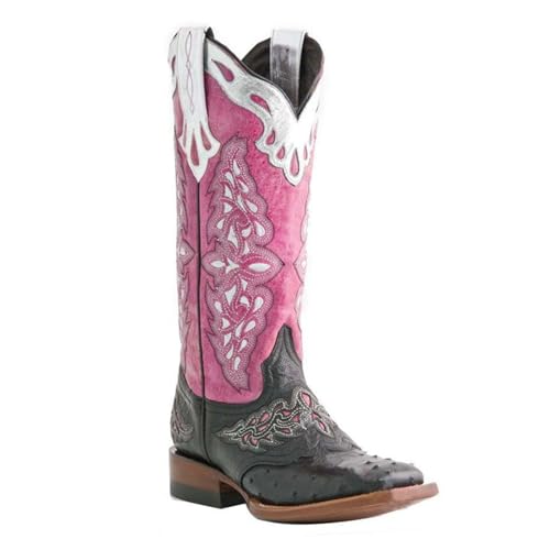 FGRID Damen-Cowgirl-Cowboystiefel, modischer Westernstiefel mit quadratischer Zehenpartie, Pelzfutter, Winterstiefel mit schmaler Zehenpartie und mittelhoher Wade,Rosa,37 FGRID Damen-Cowgirl-Cowboystiefel, modischer Westernstiefel mit quadratischer Zehenpartie, Pelzfutter, Winterstiefel mit schmaler Zehenpartie und mittelhoher Wade,Rosa,37 von FGRID