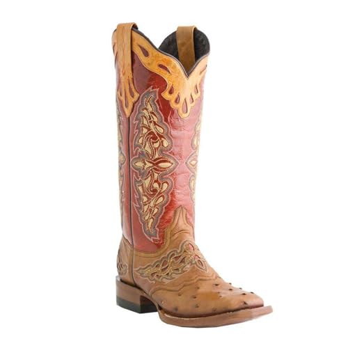 FGRID Damen-Cowgirl-Cowboystiefel, modischer Westernstiefel mit quadratischer Zehenpartie, Pelzfutter, Winterstiefel mit schmaler Zehenpartie und mittelhoher Wade,Rot,44 FGRID Damen-Cowgirl-Cowboystiefel, modischer Westernstiefel mit quadratischer Zehenpartie, Pelzfutter, Winterstiefel mit schmaler Zehenpartie und mittelhoher Wade,Rot,44 von FGRID