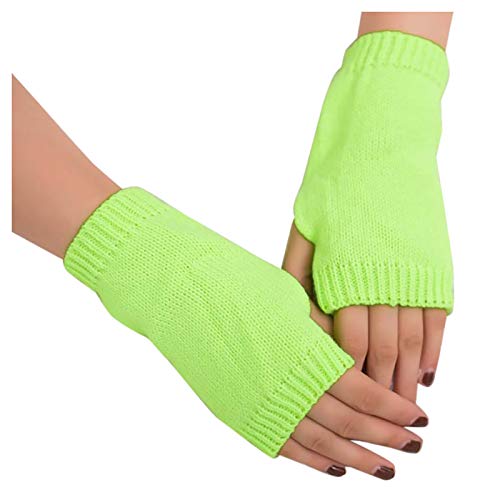 FGUUTYM Fingerlose Handschuhe Mitten Frauen weicher Arm warm am Strick Winter warm halten Handschuh Kompressionshandschuhe Damen (Mint Green, One Size) von FGUUTYM