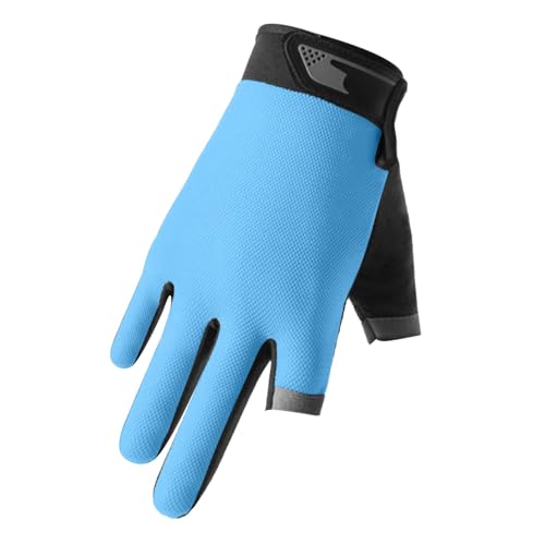 FGUUTYM Fishing Gloves Breathable Non Slip Half Finger/2 Finger Cut Sun Gloves Wicking Wear Fishing Gear Gloves for Fishing Cycling Boating Surfing Hiking Halloween Haarschmuck (Sky Blue, One Size) von FGUUTYM