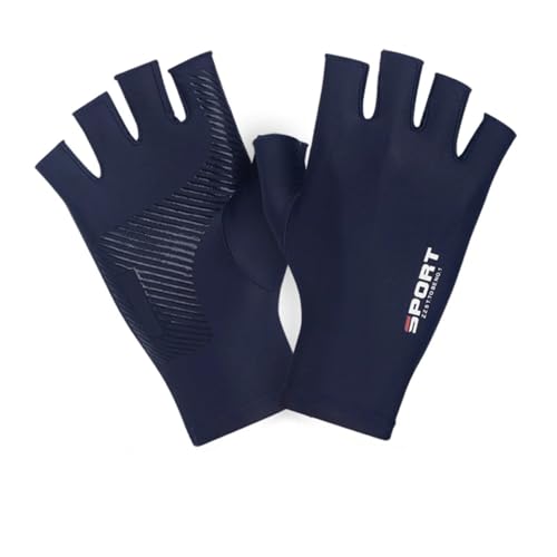 FGUUTYM Handschuhe Halbfingerhandschuhe Einfarbig Hochelastisch Atmungsaktiv Damen Herren Outdoor Fahrradhandschuhe Sportzubehör Braut Haarschmuck Perlen (Blue, M) von FGUUTYM