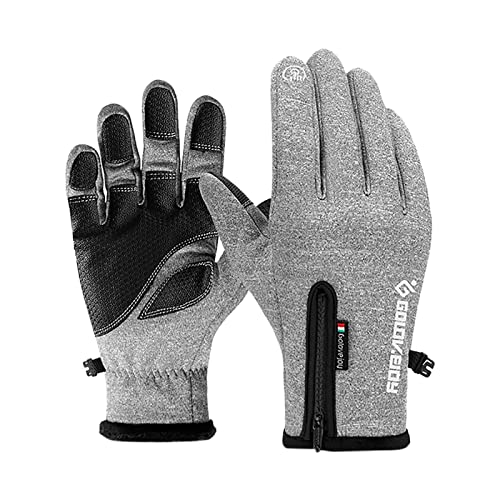 FGUUTYM Im und Winter verdickte Handschuhe Warme und Bequeme Touchscreen-Handschuhe für das Reiten im Freien Wasserdicht und rutschfest Netzhandschuhe Grün (Grey, M) von FGUUTYM