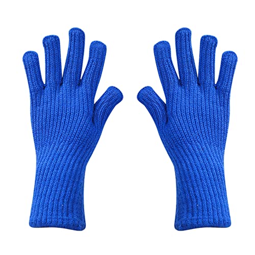 FGUUTYM Mode Touchscreen SMS Handschuhe Outdoor Männer Frauen Warme Strick Winter Fäustlinge Handschuhe Solide Golves Studenten Outdoor Reiten Wandern Fäustlinge Schal S. (Blue, One Size) von FGUUTYM