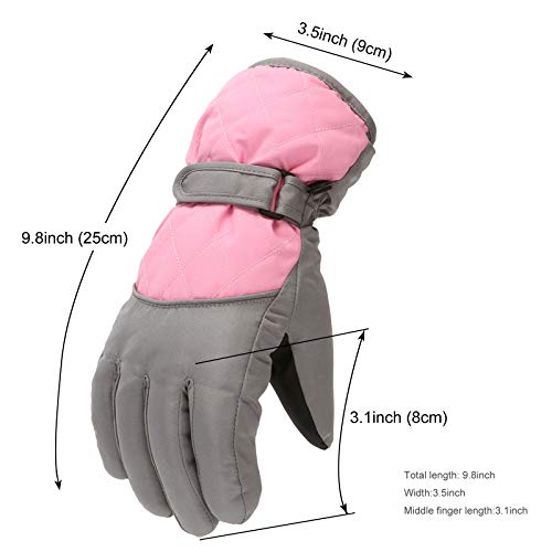 FGUUTYM Schneealter Winter Skifahren Sport Fäustlinge Winddicht Outdoor-611 Handschuh Gefütterte Damen Handschuhe (Pink, One Size) von FGUUTYM