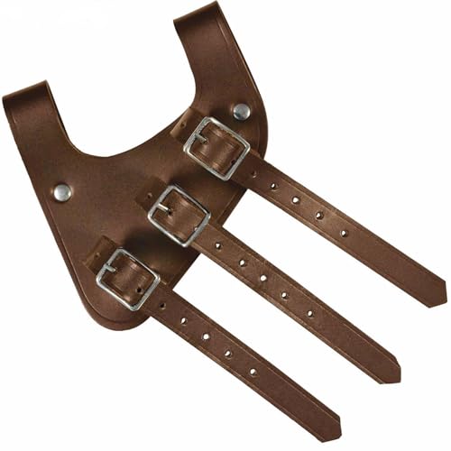 FHUILIJH Leder Schwert Frosch LARP Mittelalter Schwert Gürtel Kostüm Accessoire Scheide Aufhänger Halter für LARP Kostüm,Braun,Right von FHUILIJH