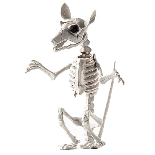 FHUILIJH Stehende Ratte Skelett Modell - schreckliche Ratte Skelett Simulation Rattenmodell - für Hof Garten Rasen Terrasse Halloween Party Gastgeschenke Dekor,Flesh,28cm von FHUILIJH