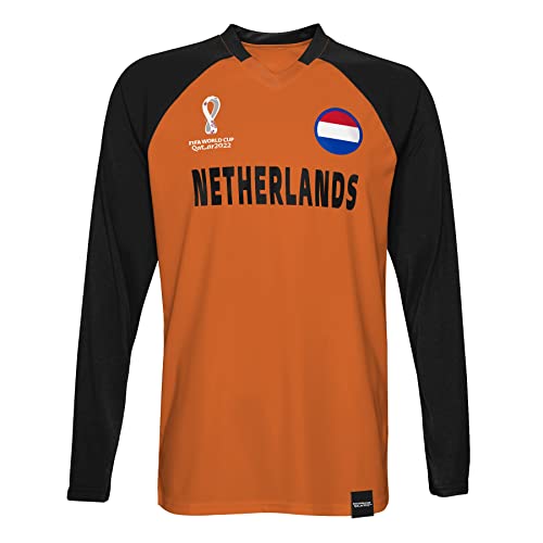FIFA Herren Official World Cup 2022 Classic Long Sleeve-Netherlands T-Shirt, Orange, X-Large von FIFA