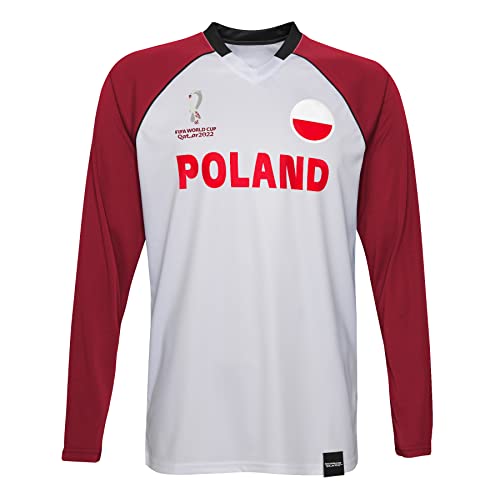 FIFA Herren Official Fifa World Cup 2022 Classic Long Sleeve - Poland T Shirt, Rot, XXL EU von FIFA