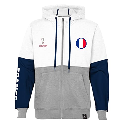 FIFA Herren Official World Cup 2022 Side Panel Hoodie, Mens, France, X-X-Large Kapuzenpullover, White, XXLarge von FIFA