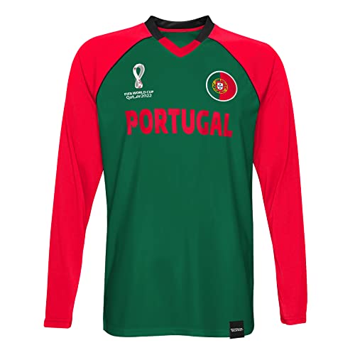 FIFA Herren Offizielle World Cup 2022 Classic Long Sleeve-Portugal T-Shirt, Rot, XXL von FIFA