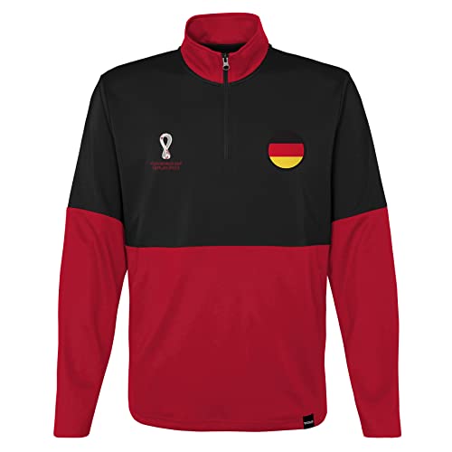 FIFA Herren Offizieller World Cup 2022 1/4 Zip Pull Over-Deutschland Reißverschluss zum Überziehen, schwarz/red, L FIFA Herren Offizieller World Cup 2022 1/4 Zip Pull Over-Deutschland Reißverschluss zum Überziehen, schwarz/red, L von FIFA