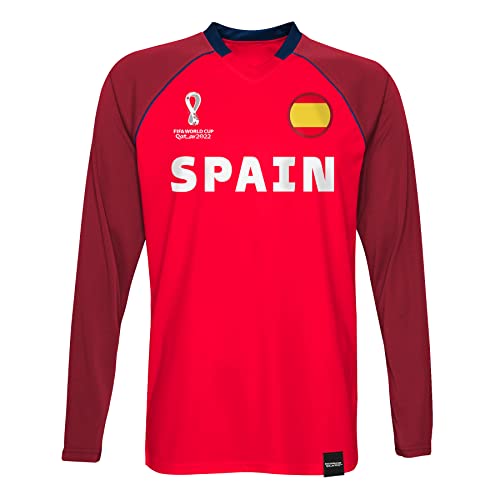 FIFA Jungen Official Fifa World Cup 2022 Classic Long Sleeve - Spain T Shirt, Rot, 12 Jahre EU von FIFA