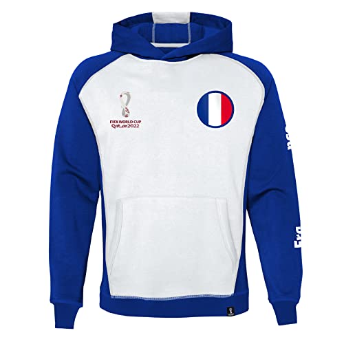 FIFA Jungen Official World Cup 2022 Overhead Hoodie, Youth, France, Age 13-15 Kapuzenpullover, White, Extra Large von FIFA