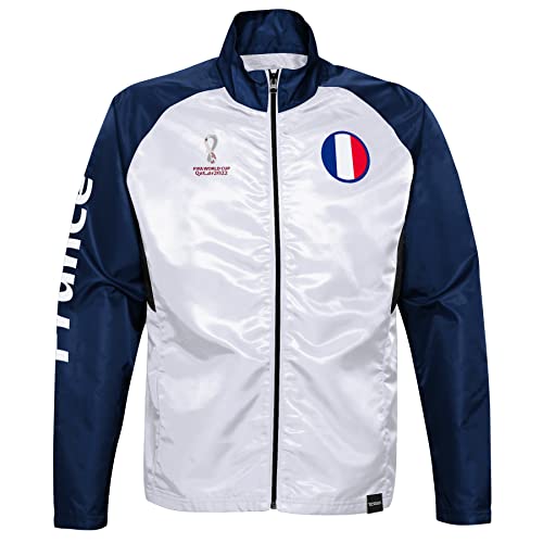 FIFA Jungen Official World Cup 2022 Training Jacket, Youth, France, Age 8-10 Track, White, Small, 8-9 von FIFA