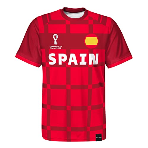FIFA Jungen Offizielle Weltmeisterschaft 2022 Classic Short Sleeve – Spanien T-Shirt, Rot, 4-5 Jahre von FIFA