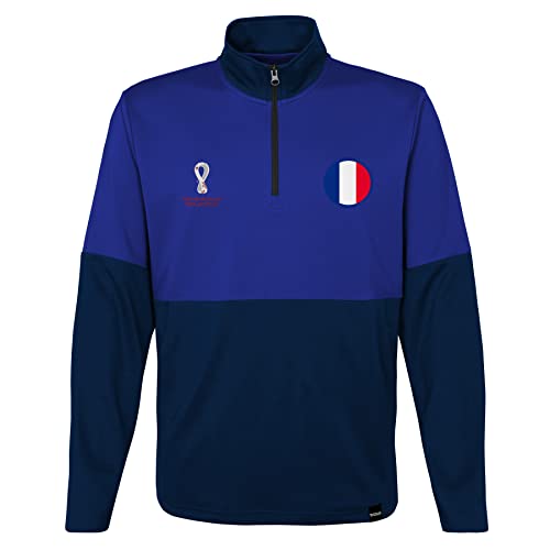 Official Fifa World Cup 2022 Quarter Zip Pull Over, Youth, France, Age 10-12 Blue/Navy von FIFA