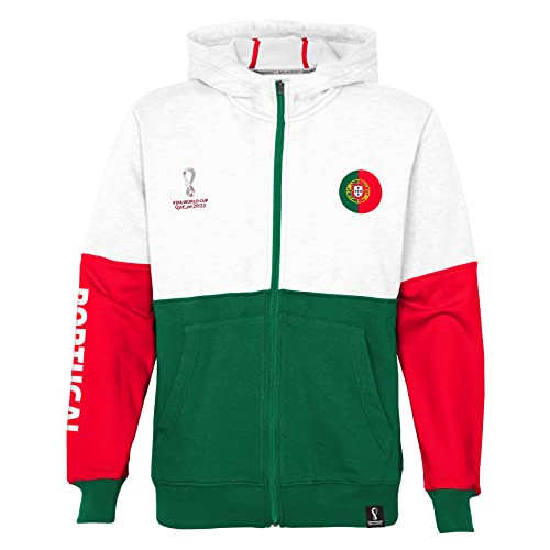 FIFA Jungen Offizieller World Cup 2022 Overhead Hoodie Kapuzen-Sweatshirt, Rot/Grau, 104 von FIFA