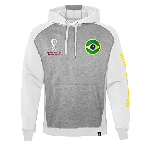 FIFA Jungen Offizieller World Cup 2022 Overhead Hoodie Kapuzen-Sweatshirt, Grau/Weiß, 110 von FIFA
