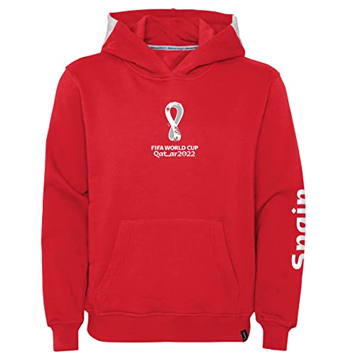 FIFA Mädchen Offizieller World Cup 2022 Hoodie Kapuzen-Sweatshirt, rot, 134 von FIFA