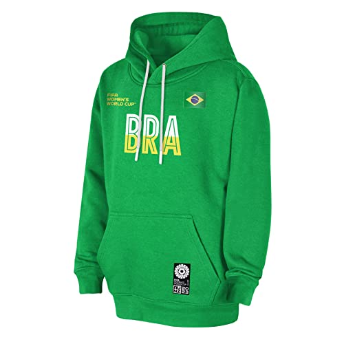 FIFA Offizielle Frauenfußball-Weltmeisterschaft 2023 Hoodie für Erwachsene, Brasilien, Grün, Groß von FIFA