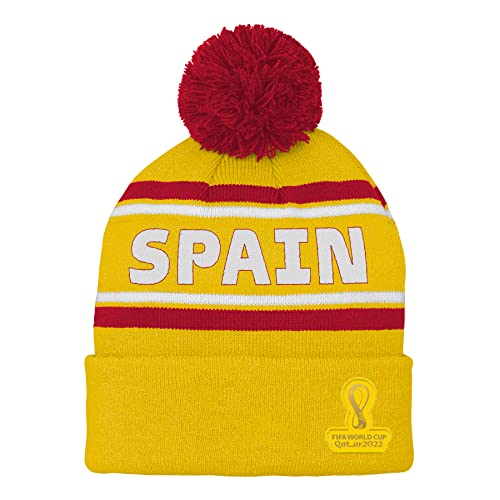 Spain Unisex Kinder Offizielle FIFA 2022 Country Bommelmütze Beanie, Gelb/Rot/Weiß, Einheitsgröße Spain Unisex Kinder Offizielle FIFA 2022 Country Bommelmütze Beanie, Gelb/Rot/Weiß, Einheitsgröße von FIFA