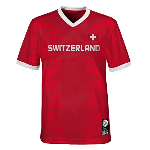 FIFA Offizielles Trikot der Frauenfussball-Weltmeisterschaft 2023, Schweiz, Rot, 5-6 Jahre FIFA Offizielles Trikot der Frauenfussball-Weltmeisterschaft 2023, Schweiz, Rot, 5-6 Jahre von FIFA