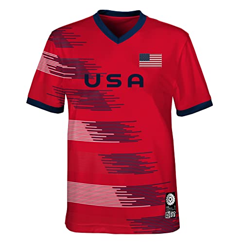 FIFA Offizielles Trikot der Frauenfussball-Weltmeisterschaft 2023 für Erwachsene, USA, Rot, X-Large von FIFA