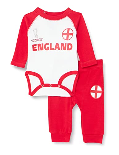 FIFA Unisex Baby Official World Cup 2022 Long Sleeve Grow & Pants Set, Baby's, England, 18 Months, Red von FIFA
