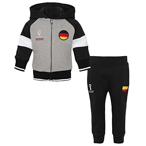 FIFA Unisex Baby Offizieller Wm 2022 Kinderanzug-Deutschland World Cup, schwarz/grau/weiß, 3 Monate von FIFA