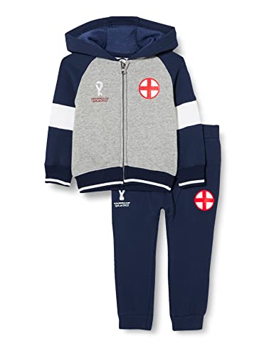 FIFA Unisex Baby Offizieller World Cup 2022 Kinderanzug – England, Marineblau/Grau/Weiß, 6 Monate von FIFA