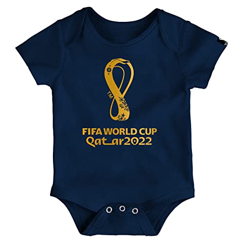FIFA Unisex Baby Offizieller World Cup 2022 Logo Body Babystrampler, Navy, 50 von FIFA