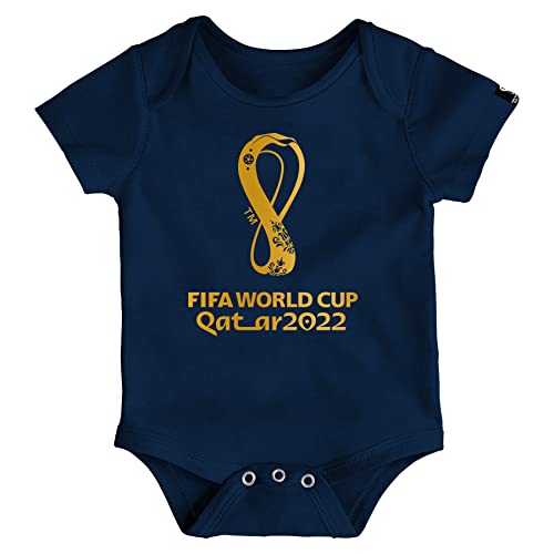 FIFA Unisex Baby Offizieller World Cup 2022 Logo Body Babystrampler, Navy, 74 von FIFA