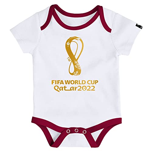 FIFA Unisex Baby Offizieller World Cup 2022 Logo Body Babystrampler, Weiß, 68 von FIFA