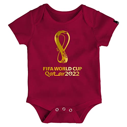 FIFA Unisex Baby Offizieller World Cup 2022 Logo Body Babystrampler, burgunderfarben, 18 Monate von FIFA
