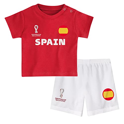 FIFA Unisex Kinder, Red Kids Official World Cup 2022 & -Spain Home Country Tee Shorts Set, White, Medium Age 3 UK FIFA Unisex Kinder, Red Kids Official World Cup 2022 & -Spain Home Country Tee Shorts Set, White, Medium Age 3 UK von FIFA
