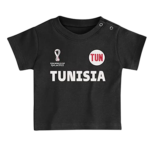 FIFA Unisex Kinder, White, Kids Official World Cup 2022 & -Tunisia Home Country Tee Shorts Set, Small Age 2 UK von FIFA