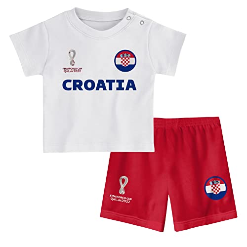 FIFA Unisex Kinder Official World Cup 2022 Tee & Short Set, Toddlers, Croatia, Alternate Colours, Age 2, Black, Small von FIFA