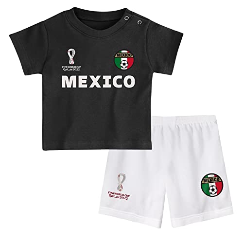 FIFA Unisex Kinder Official World Cup 2022 Tee & Short Set, Toddlers, Mexico, Alternate Colours, Age 3, Black, Medium von FIFA