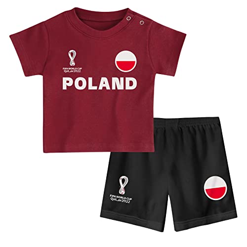 FIFA Unisex Kinder Official World Cup 2022 Tee & Short Set, Toddlers, Poland, Alternate Colours, Age 4, White, Large von FIFA
