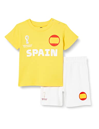FIFA Unisex Kinder Official World Cup 2022 Tee & Short Set, Toddlers, Spain, Alternate Colours, Age 2, Yellow, Small von FIFA