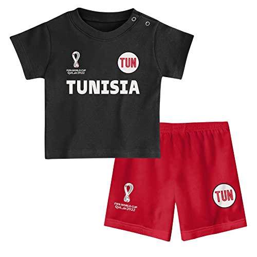FIFA Unisex Kinder Official World Cup 2022 Tee & Short Set, Toddlers, Tunisia, Alternate Colours, Age 3, Red, Medium von FIFA