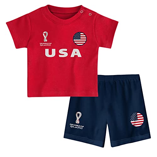 FIFA Unisex Kinder Official World Cup 2022 Tee & Short Set, Toddlers, USA, Team Colours, Age 4, White, Large FIFA Unisex Kinder Official World Cup 2022 Tee & Short Set, Toddlers, USA, Team Colours, Age 4, White, Large von FIFA