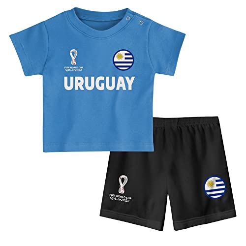 FIFA Unisex Kinder Official World Cup 2022 Tee & Short Set, Toddlers, Uruguay, Team Colours, Age 2, Blue, Small von FIFA