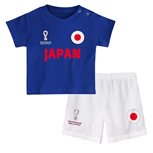 FIFA Kinder Offizielles Weltmeisterschaft 2022 T-Shirt & Shorts Set – Japan – Zuhause Country Tee & Shorts, blau, 18 Months von FIFA
