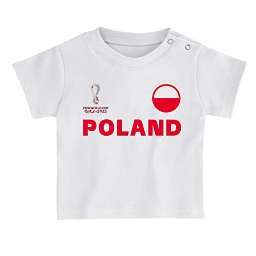 FIFA Kinder Offizielles World Cup 2022 T-Shirt & Shorts Set – Polen – Zuhause Country Tee & Shorts, rot, 12 Months von FIFA
