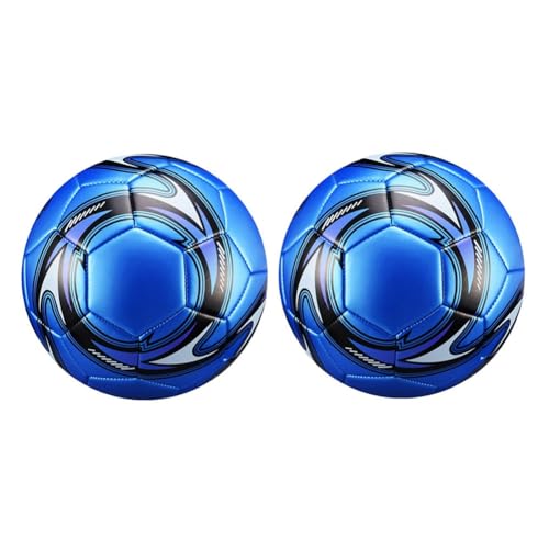 FIGGRITID 2 Stück Größe 5 offizieller Fußball-Trainingsball Wettbewerb Outdoor Fußball aufblasbarer Fußball blau von FIGGRITID