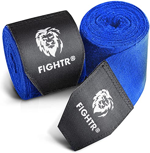 FIGHTR® Premium Boxbandagen für max. Stabilität und Sicherheit | 2,5m halb elastische Bandage mit Daumenschlaufe für Boxen, MMA, Muay Thai - Box Hand Bandage Sport | Set aus 9 von FIGHTR