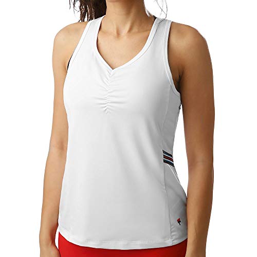 Fila Damen, Frida Tank-Top Weiß, Dunkelblau, XL Oberbekleidung von FILA