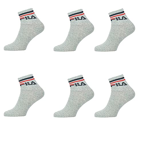 FILA Unisex F9398 Socken Uni Socken, 3 Paar, grau, 35-38 von FILA